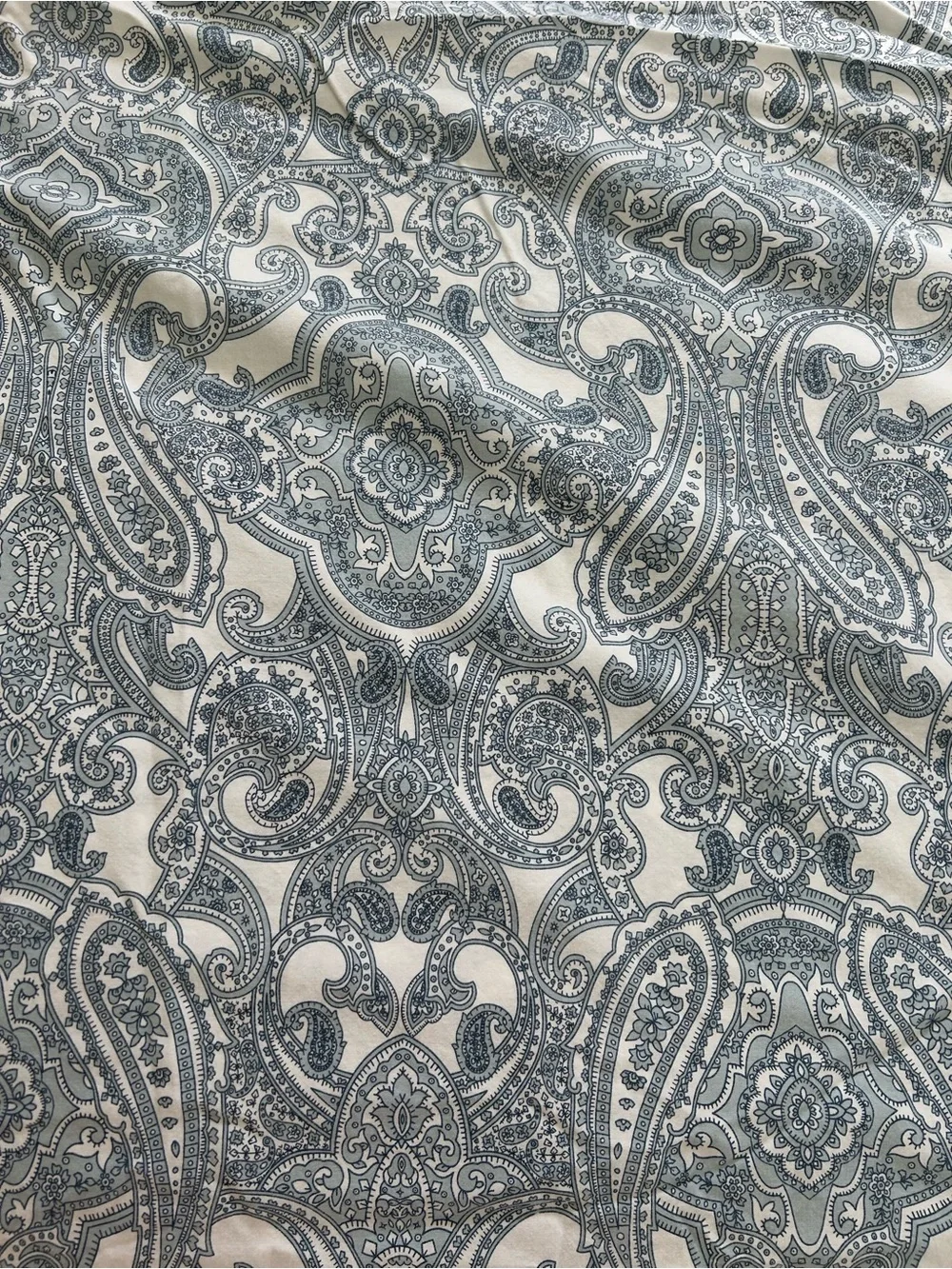 IKEA Jattevallmo blue white paisley duvet cover cotton queen/full size